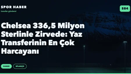 Chelsea 336,5 Milyon Sterlinle Zirvede: Yaz Transferinin En Çok Harcayanı